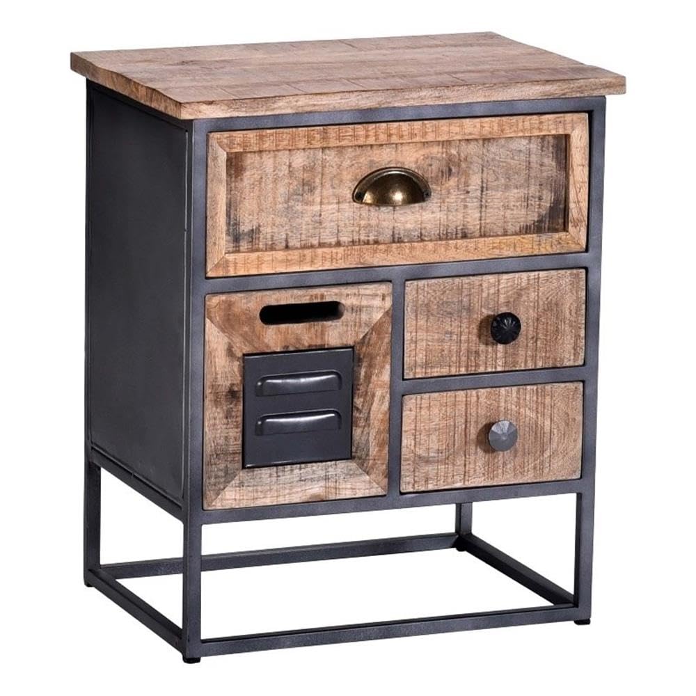Progressive Furniture Layover Natural Nightstand, Tan/Black